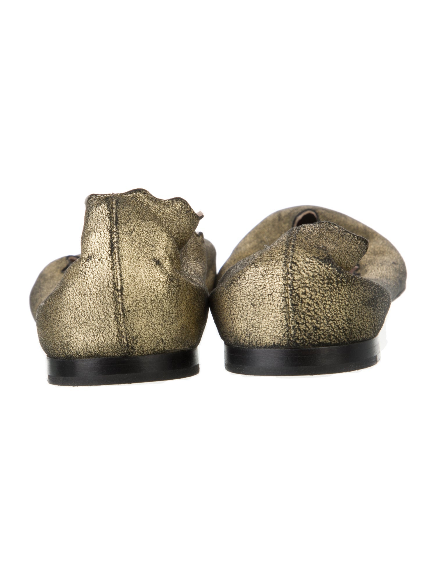 Chloé Leather Scalloped Accent Ballet Flats